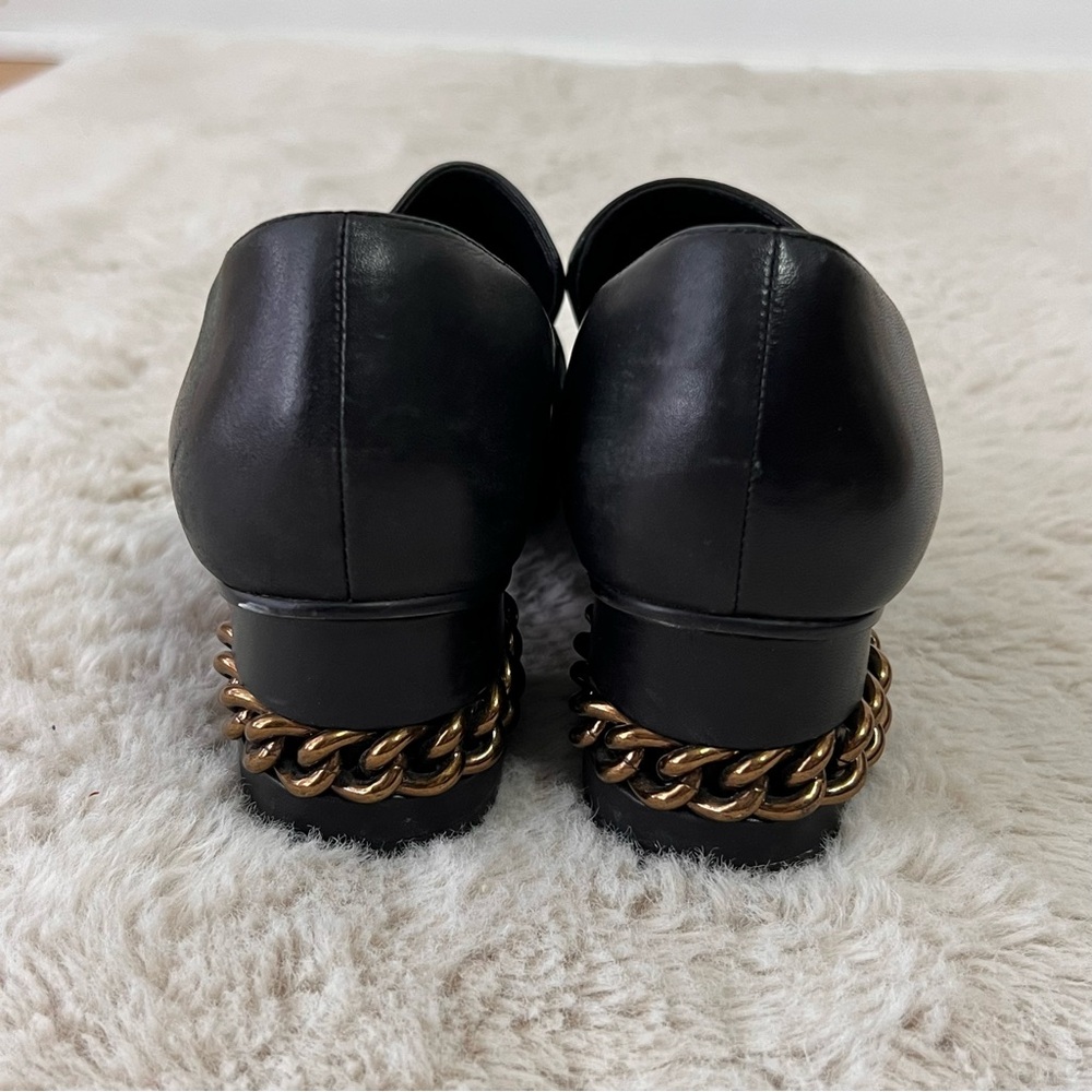 Kurt Geiger Raquel Black Leather Block Heel Loafers - Picture 5 of 12